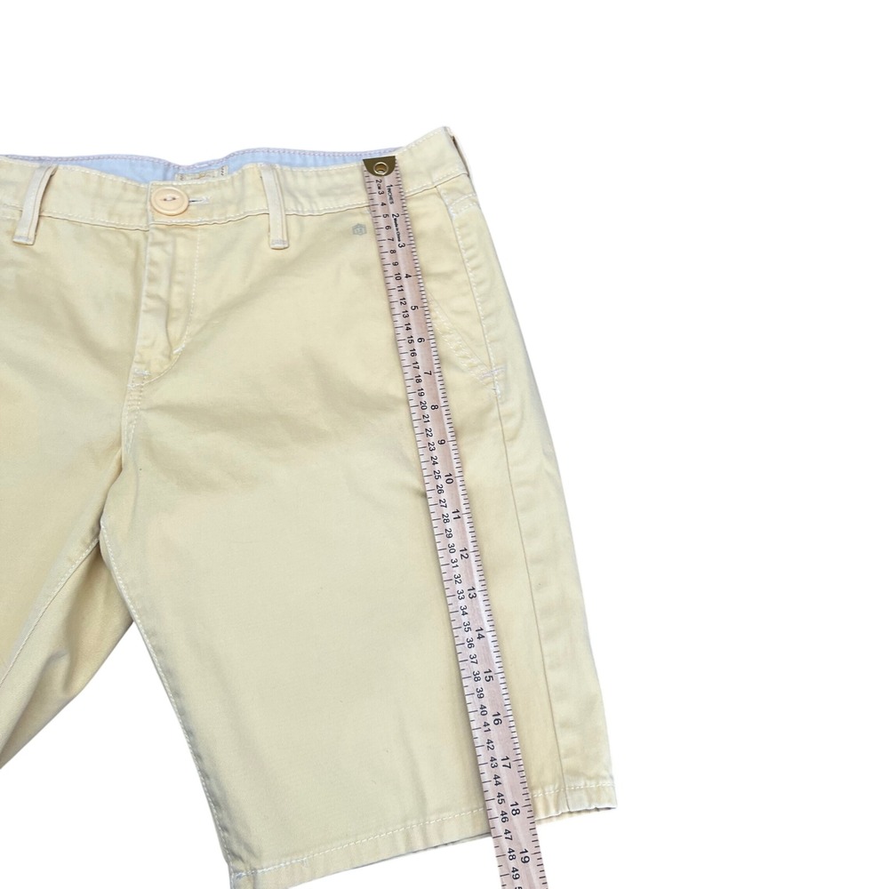 Levi's Bermuda Shorts Women 10 Yellow Stretch Twill Cotton Twill Chino - Picture 8 of 10